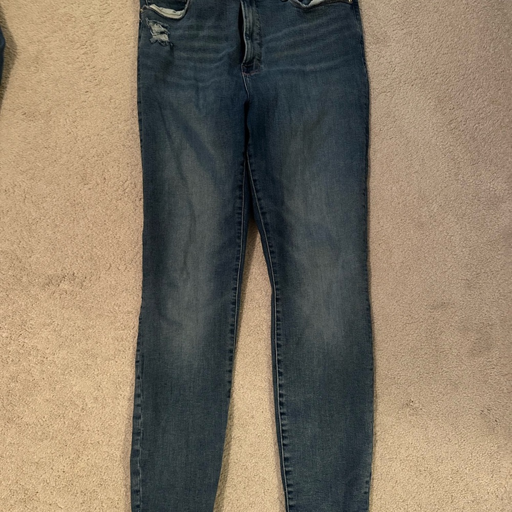 Good American Distressed Blue Skinny Jeans